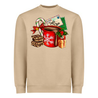Mushroom Christmas hot chocolate cup with gift and letters Heavyweight Sweatshirt - AdoDesignShop