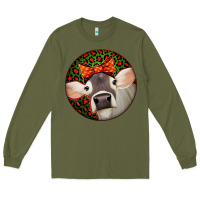 Army Green Christmas Cow, Long Sleeve Tee - Jasminsmagicworld