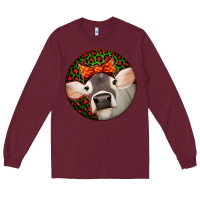 Burgundy Christmas Cow, Long Sleeve Tee - Jasminsmagicworld