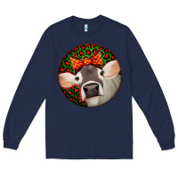 Navy Christmas Cow, Long Sleeve Tee - Jasminsmagicworld
