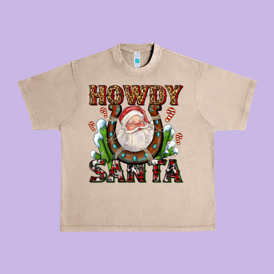 Howdy Santa Urban Heavy Tee Designed By Adodesignshop