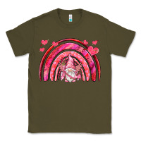 Army Green valentines day rainbow with cupid gnome Classic Tee - NancyCooperArtShop