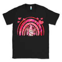 Black valentines day rainbow with cupid gnome Classic Tee - NancyCooperArtShop