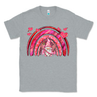 Heather Grey valentines day rainbow with cupid gnome Classic Tee - NancyCooperArtShop