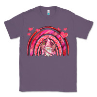 Lavender valentines day rainbow with cupid gnome Classic Tee - NancyCooperArtShop