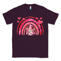 Plum valentines day rainbow with cupid gnome Classic Tee - NancyCooperArtShop
