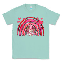 Seafoam valentines day rainbow with cupid gnome Classic Tee - NancyCooperArtShop