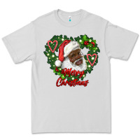 Dove Grey merry christmas african american santa with wreath Premium Tee - RanaPortraitStore