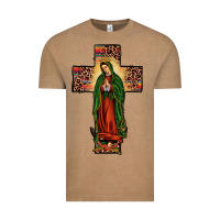 Vintage Coffee our lady of Guadalupe cross Vintage Tee - JahusDesignShop