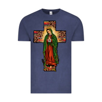 Vintage Denim our lady of Guadalupe cross Vintage Tee - JahusDesignShop