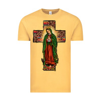 Vintage Mustard our lady of Guadalupe cross Vintage Tee - JahusDesignShop