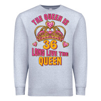 Heather Grey the queen is 36 long live the queen Premium Sweatshirt - Jasminsmagicworld