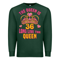 Sports Green the queen is 36 long live the queen Premium Sweatshirt - Jasminsmagicworld