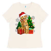Bone christmas golden dog Ladies Tee - Zillion Design Studio