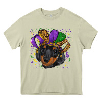 Mossy mardi gras hat dachshund puppy Heavy Core Tee - RanaPortraitStore