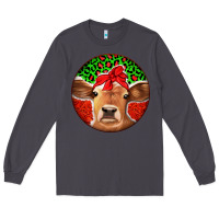 Smoke Christmas Cow Long Sleeve Tee - Jasminsmagicworld