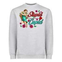 Heather Grey stupid cupid Heavyweight Sweatshirt - AdoDesignShop