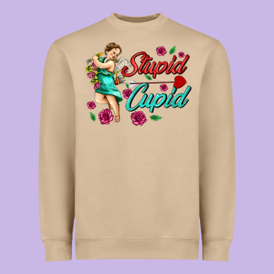 Stupid Cupid Heavyweight Sweatshirt Designed By Adodesignshop