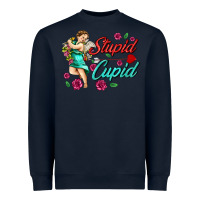 Navy stupid cupid Heavyweight Sweatshirt - AdoDesignShop