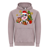 Vintage Zinc little cute christmas cow Vintage Hoodie - AdoDesignShop