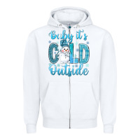 White baby its cold outside Zipper Hoodie - NancyCooperArtShop
