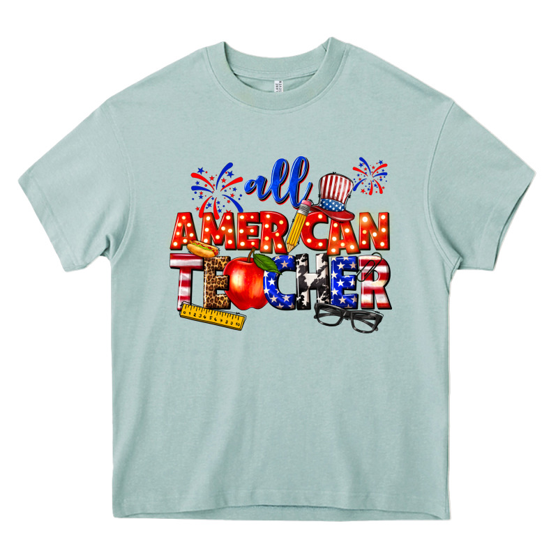 All American Teacher Heavy Core Tee by texasbilliewilder | Teevron