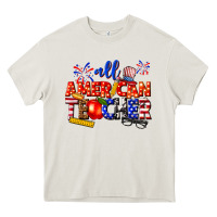 Cream all american teacher Heavy Core Tee - texasbilliewilder