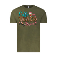 Vintage Olive coffee teach repeat Vintage Tee - BundleAndBundleShop