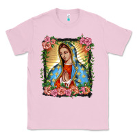 Bubblegum Pink lady of guadalupe portrait Classic Tee - BarkalooDesign