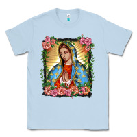 Dusty Blue lady of guadalupe portrait Classic Tee - BarkalooDesign