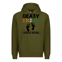 Army Green O' Baby Irish I Could Drink Premium Hoodie - Bettercallsaul