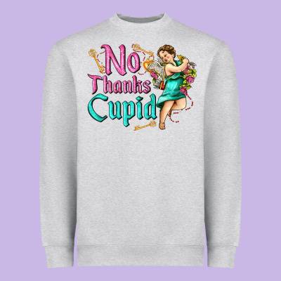 No Thanks Cupid Heavyweight Sweatshirt Designed By Adodesignshop