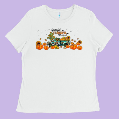 Grateful Thankful Blessed Ladies Tee Designed By Jahusdesignshop