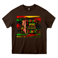 Chocolate Brown steppin into juneteenth Heavy Core Tee - Zillion Design Studio