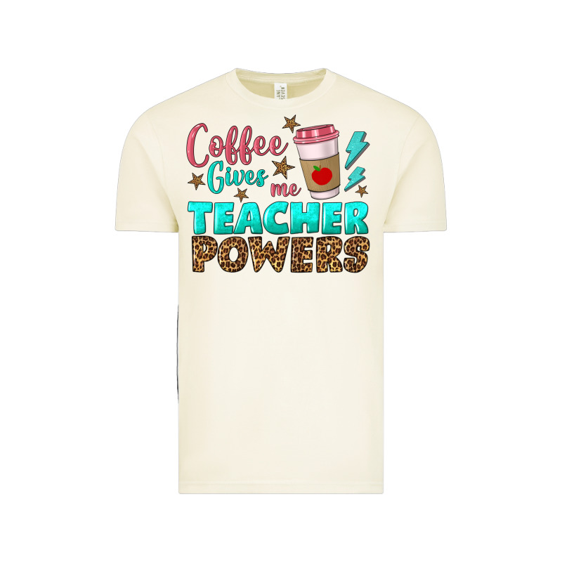 Coffee Gives Me Teacher Powers Vintage Tee by BundleAndBundleShop | Teevron