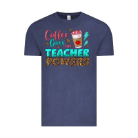 Vintage Denim coffee gives me teacher powers Vintage Tee - BundleAndBundleShop
