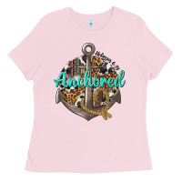 Bubblegum Pink anchored hebrews 6 19 Ladies Tee - texasbilliewilder