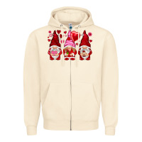 Sandshell valentines day gnomies with heart balloon Zipper Hoodie - NancyCooperArtShop