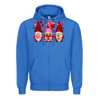 True Royal valentines day gnomies with heart balloon Zipper Hoodie - NancyCooperArtShop