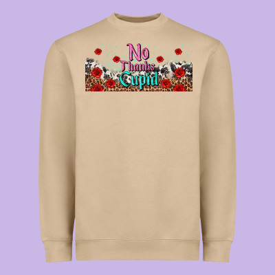 No Thanks Cupid Heavyweight Sweatshirt Designed By Adodesignshop