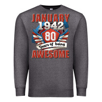 Charcoal Heather january 1942 80 years of being awesome Premium Sweatshirt - Jasminsmagicworld
