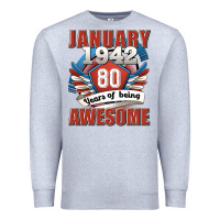 Heather Grey january 1942 80 years of being awesome Premium Sweatshirt - Jasminsmagicworld