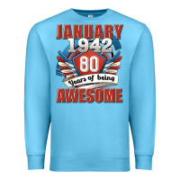 Ocean Blue january 1942 80 years of being awesome Premium Sweatshirt - Jasminsmagicworld