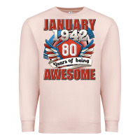 Pale Pink january 1942 80 years of being awesome Premium Sweatshirt - Jasminsmagicworld