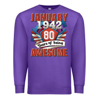 Purple january 1942 80 years of being awesome Premium Sweatshirt - Jasminsmagicworld