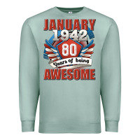 Seafoam january 1942 80 years of being awesome Premium Sweatshirt - Jasminsmagicworld