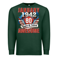 Sports Green january 1942 80 years of being awesome Premium Sweatshirt - Jasminsmagicworld