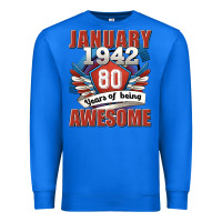 True Royal january 1942 80 years of being awesome Premium Sweatshirt - Jasminsmagicworld