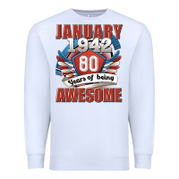 White january 1942 80 years of being awesome Premium Sweatshirt - Jasminsmagicworld