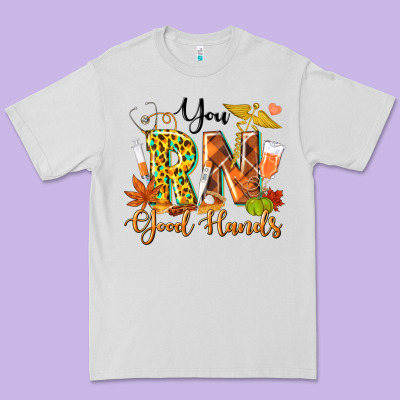 You Rn Good Hands Fall Premium Tee Designed By Texasbilliewilder